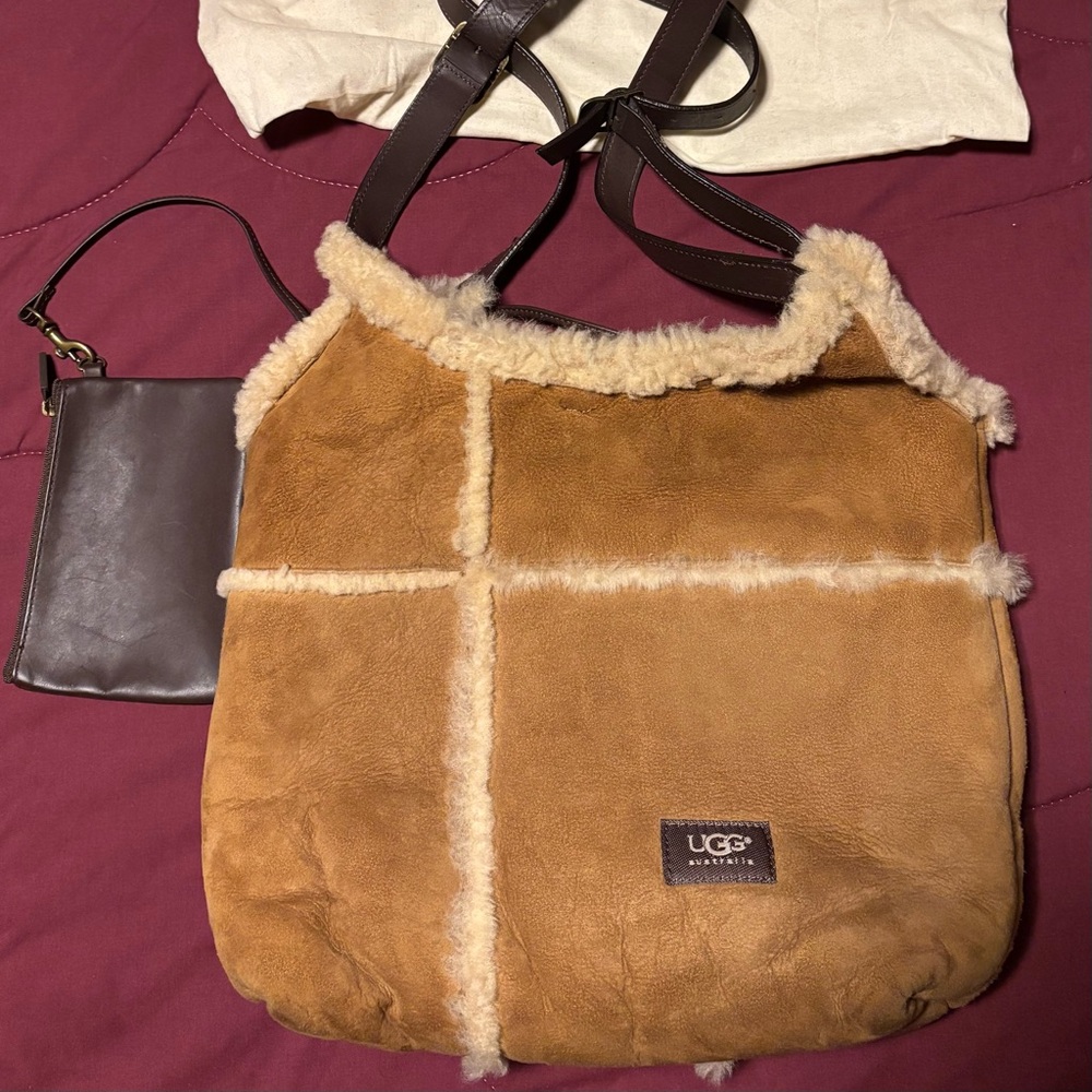 UGG Brown Shearling Shoulder Bag